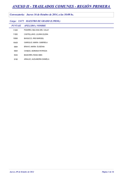 ANEXO II - TRASLADOS COMUNES - REGI&Oacute;N PRIMERA