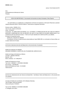 EDEGEL S.A.A. Jueves, 16 de Octubre de 2014 Sres - SMV