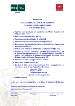 PROGRAMA ACTO ACAD&Eacute;MICO DE LA - Intecca - UNED