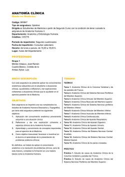 ANATOM&Iacute;A CL&Iacute;NICA - Facultad de Medicina - Universidad