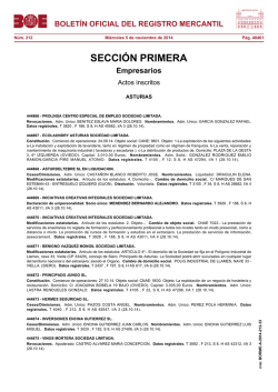 Actos de ASTURIAS del BORME n&uacute;m. 212 de 2014 - BOE.es