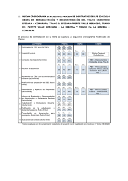 1. nuevo cronograma de plazos del proceso de contrataci&oacute;n lpi 034