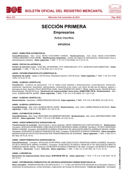 Actos de GIPUZKOA del BORME n&uacute;m. 212 de 2014 - BOE.es
