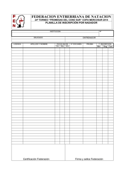 Planilla Inscripciones - Federacion Entrerriana de Natacion
