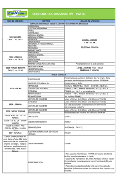 Resumen Servicios IPS x Sedes - Emssanar