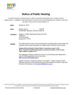 FOR IMMEDIATE RELEASE - New York City Department of Education