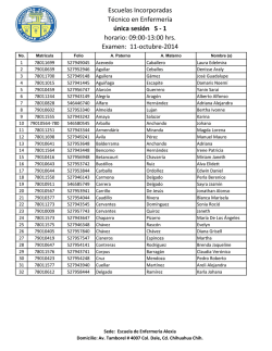 Escuelas Incorporadas T&eacute;cnico en Enfermer&iacute;a &uacute;nica sesi&oacute;n S - Uacj