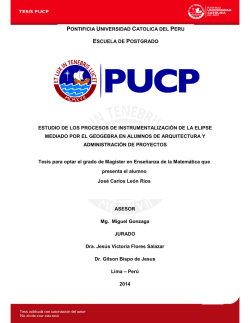 PONTIFICIA UNIVERSIDAD CATOLICA DEL PERU ESCUELA DE