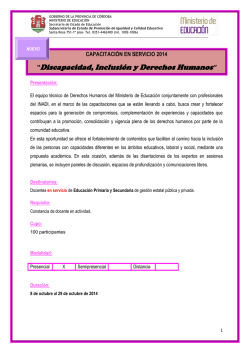 CAPACITACION DOCENTE - Igualdad y Calidad Educativa