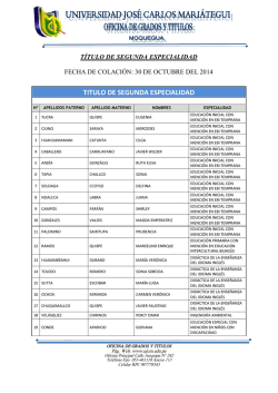 TITULO DE SEGUNDA ESPECIALIDAD