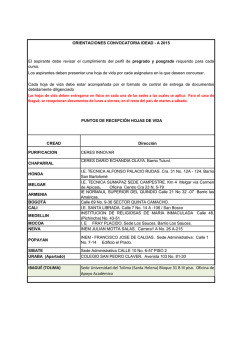 Orientaciones convocatoria IDEAD - Universidad del Tolima