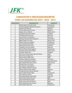candidatos a delegados inscritos para las asambleas 2015 - 2016