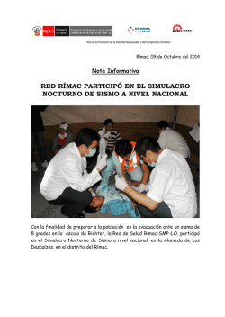 red r&iacute;mac particip&oacute; en el simulacro nocturno de sismo a nivel nacional