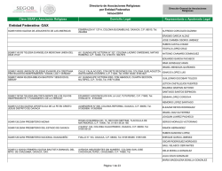 Directorio de Asociaciones Religiosas por Entidad Federativa