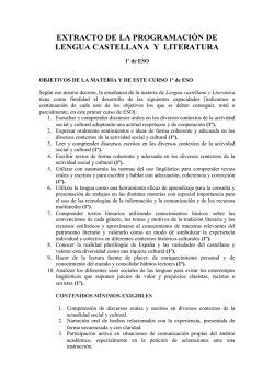 extracto de la programaci&oacute;n de lengua castellana y literatura