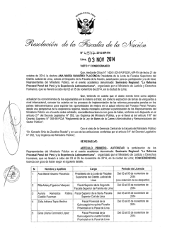 Lima, 03 NOV 2014 - Ministerio P&uacute;blico