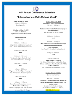 CCIA 44th Annual Conference - SCHEDULE - CCIA - California
