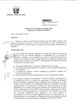 SENTENCIA INTERLOCUTORIA DEL TRIBUNAL