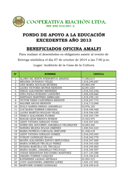 Beneficiados - Cooperativa Riach&oacute;n Ltda