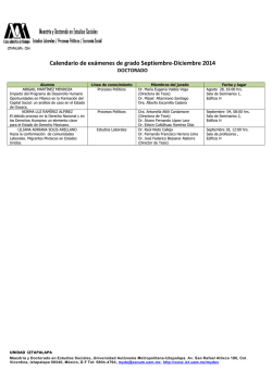 Calendario de ex&aacute;menes de grado Septiembre - UAM Iztapalapa
