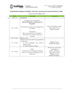 Agenda del simposio aqu&iacute;