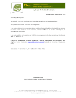 Notificaci&oacute;n Poster Medicina Equinos - XVIII Congreso Chileno de