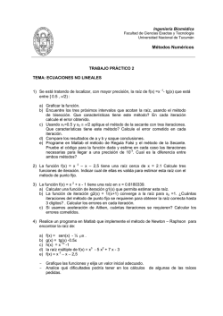 M&eacute;todos Num&eacute;ricos - C&aacute;tedras Facultad de Ciencias Exactas y