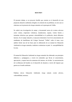 RESUMEN El presente trabajo, es un proyecto factible que consiste
