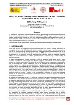 Did&aacute;ctica de las formas pronominales de tratamiento de - SinoELE