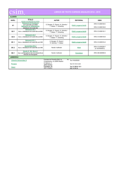 LIBROS DE TEXTO CURSOS ANUALES 2014 - 2015 - Universidad