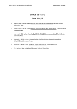 Libros de texto Curso 2014 - Escuela Oficial de Idiomas de M&aacute;laga