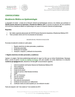 convocatoria - Direcci&oacute;n General de Epidemiolog&iacute;a