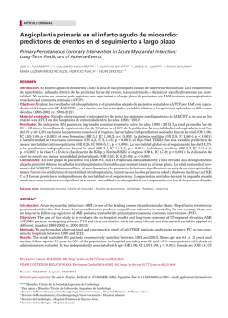 Angioplastia primaria en el infarto agudo de miocardio - Sociedad
