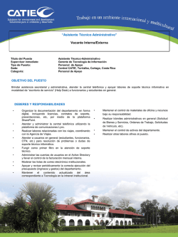 Asistente t&eacute;cnico administrativo - Catie