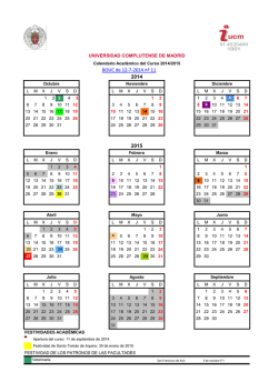 Calendario acad&eacute;mico 2014-2015 - Universidad Complutense de