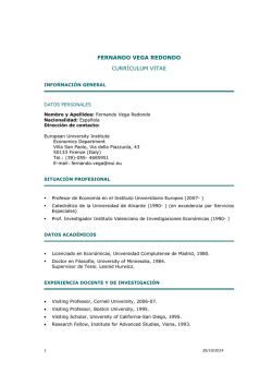 FERNANDO VEGA REDONDO CURR&Iacute;CULUM VITAE - Ivie