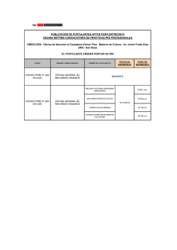 PUBLICACI&Oacute;N DE POSTULANTES APTOS PARA ENTREVISTA
