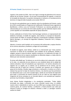 III Premios Estudia (Ayuntamiento de Legan&eacute;s - cope madrid sur