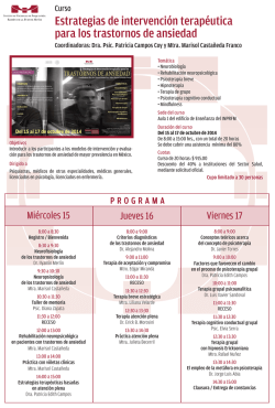 Estrategias de intervenci&oacute;n terap&eacute;utica para los trastornos de