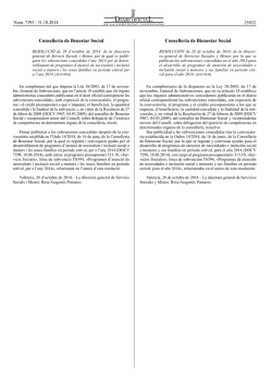 RESOLUCI&Oacute; de 28 doctubre de 2014, de la directora general de