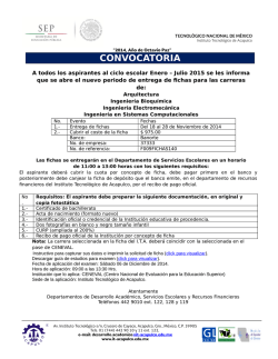 CONVOCATORIA - Instituto Tecnol&oacute;gico de Acapulco