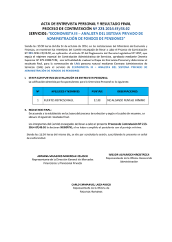 acta de entrevista personal y resultado final proceso de contrataci&oacute;n