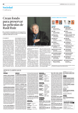 Crean fondo para preservar las pel&iacute;culas de Ra&uacute;l Ruiz - Papel Digital