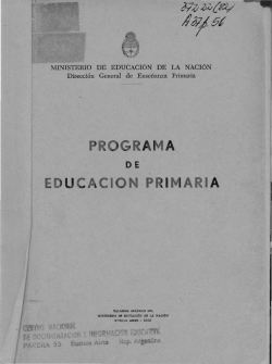 Programa de educaci&oacute;n primaria - Biblioteca Nacional de Maestros
