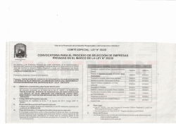 CONVOCATORIA PARA EL PROCESO DE SELECCi&Oacute;N DE