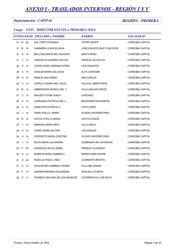 Listados de Aspirantes a Traslado Interno &ndash; Regi&oacute;n Primera.