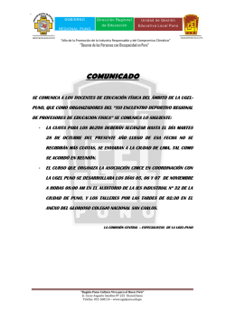 Comunicado Profesores de Educacion Fisica - UGEL PUNO