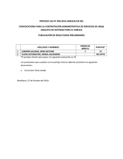 PROCESO CAS N&deg; 099-2014-SINEACE/UE 001 CONVOCATORIA