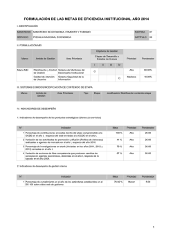 formulaci&oacute;n de las metas de eficiencia institucional a&ntilde;o 2014