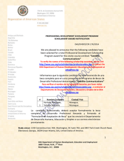 1 We are pleased to announce that the following candidate have